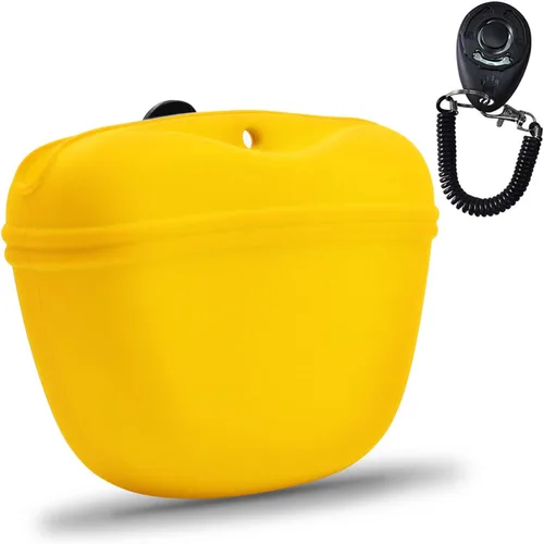 Vista 7 de AUDWUD - Bolsa de silicona para perros con cierre magnético con clip seguro Upgraded clip keeps your treat pouch secure during training.Magnetic