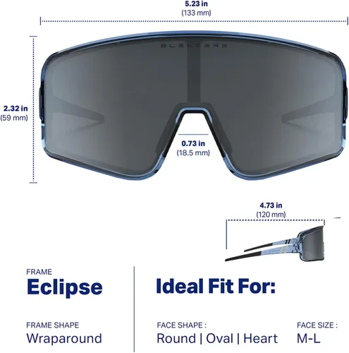 Vista 32 de Blenders Eyewear Eclipse X2 - Gafas de sol polarizadas - Lente envolvente - 100% protección UV - Para hombres y mujeres