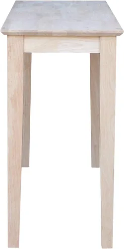 Vista 6 de International Concepts - Mesa consola Shaker, 48 pulgadas de largo, madera de parawood maciza, sin terminar