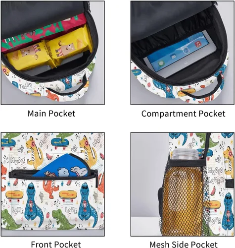 Vista 6 de YSBKN Mini mochila escolar de 12 pulgadas para niños y niñas, Multicolor21., Mochilas Daypack