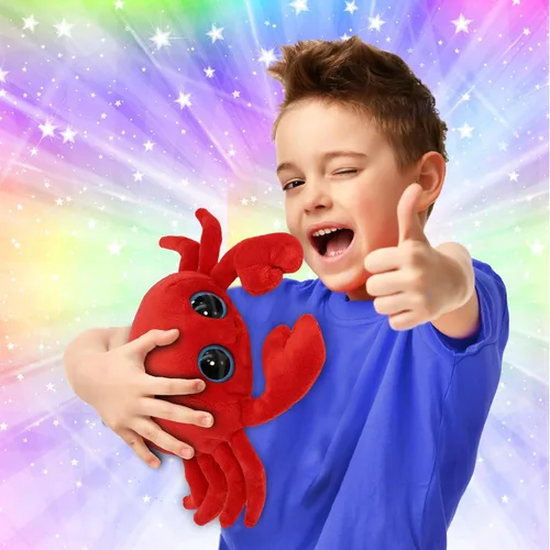Vista 2 de Puzzled Peluche de cangrejo rojo de ojo grande, 6 pulgadas