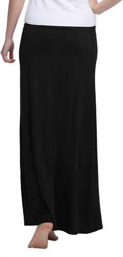 Vista 8 de Urban CoCo - Falda larga y elegante de elastano para mujer, cómoda, con cintura plegable, y estilo acampanado