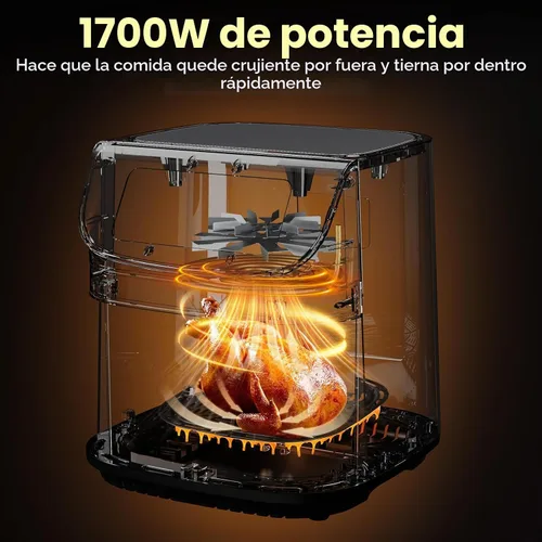 Vista 5 de Kitchen Elite Horno freidora de aire con acero inoxidable, freidora de aire grande de 9.5 cuartos de galón, 9 preajustes de cocción de 1 toque