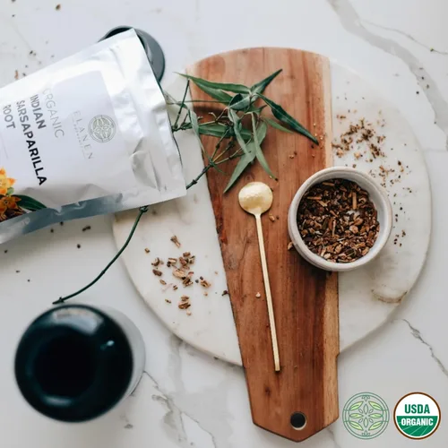 Vista 5 de Elanen Naturals Raíz de zarzaparrilla orgánica de 1 libra (16 onzas), té de sarsaparrilla indio orgánico certificado por USDA, hemidesmus indicus