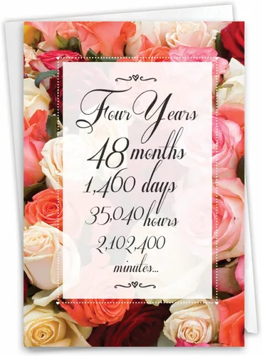Vista 13 de NobleWorks Tarjeta de felicitación de 4º aniversario (compañero de trabajo) con sobre de 5 x 7 pulgadas para hombres, mujeres (1 tarjeta) 4 años