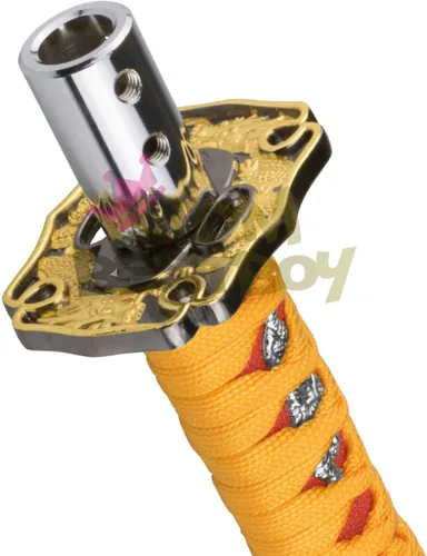 Vista 3 de JDMBESTBOY - Palanca de cambios estilo espada samurái naranja y rojo, de aleación Katana, con adaptadores universales de 10 cm Rojo anaranjado