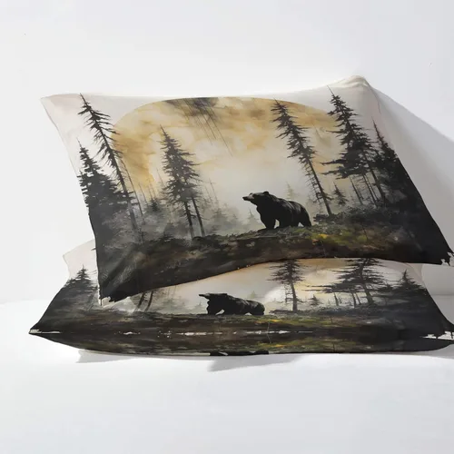 Vista 3 de Bear Sheets J7-&-138 - Juego de sábanas y fundas de almohada de tamaño individual, sábanas y fundas de almohada estampadas de tamaño individual