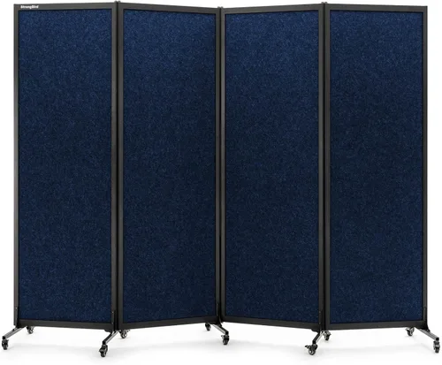 Vista 19 de Room Partition 2.0 Versión de actualización,6'L* 6'7"H,3 Panel, Beige Freestanding Rolling Dividers with Wheels,Office privacy screen Divider Wall
