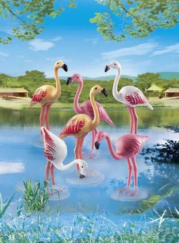 Vista 3 de Playmobil Kit de Construcción Bandada de Flamencos