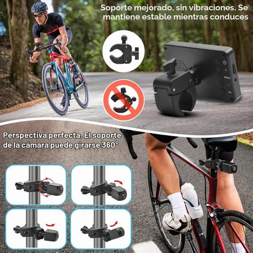 Vista 3 de PARKVISION Cámara de visión trasera para bicicleta con monitor de 5000mAh