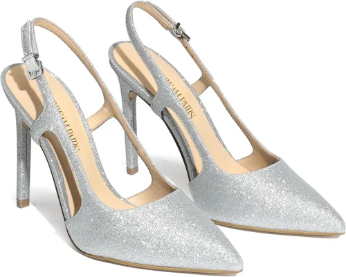 Vista 5 de DREAM PAIRS Zapatos de tacón de aguja altos con punta cerrada para mujer, zapatos de vestir para fiesta de graduación