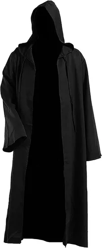 Vista 3 de Bata de Halloween para hombre, capa con capucha, disfraces de Halloween para adultos