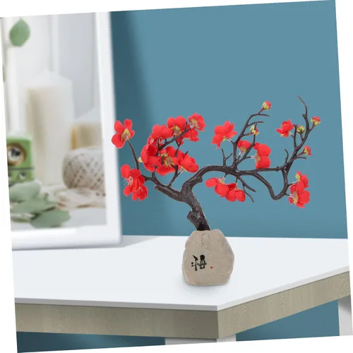 Vista 9 de DOITOOL Adornos de resina de cerámica Wintersweet flor falsa para decoración de oficina en casa