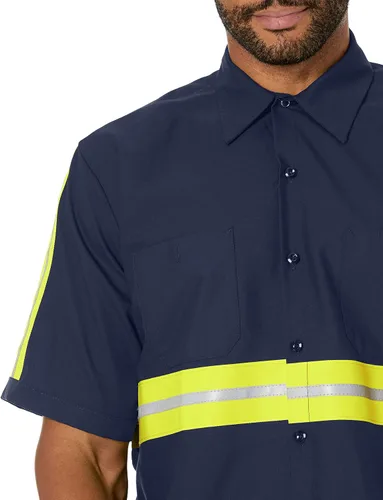 Vista 3 de Red Kap - Camisa de trabajo industrial para hombre, ajuste regular, manga corta