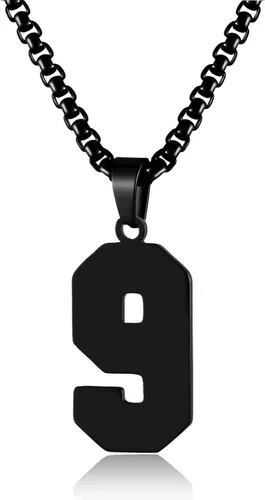 Vista 183 de Collar de Número Dorado para Hombre, Cadena de Acero Inoxidable con Colgante de Número para Atletas, Joyería Deportiva Personalizada para Niños