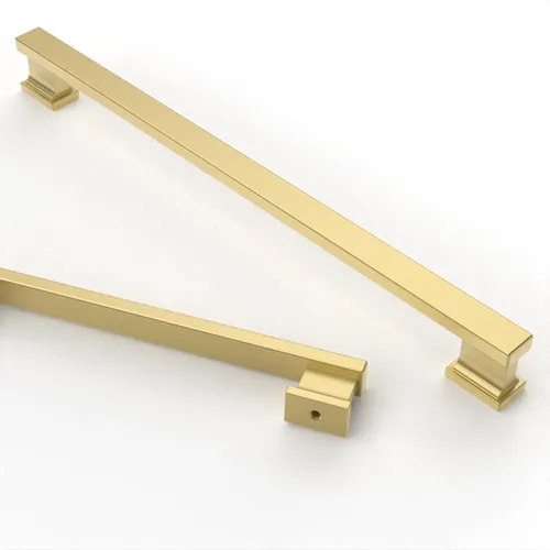 Vista 35 de Asidrama - Paquete de 6 manijas de gabinete de cocina color latón cepillado de 3.75 pulgadas (96mm), tiradores para gabinete, accesorios