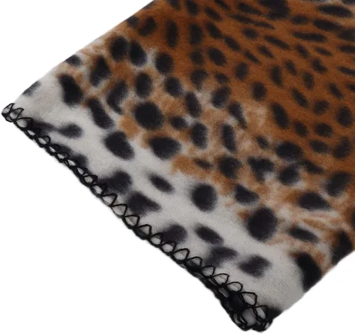 Vista 5 de Manta de forro polar para mascotas, aísla eficazmente la perrera cálida y cómoda para camping, viajes, hotel, playa (estampado de leopardo, S)