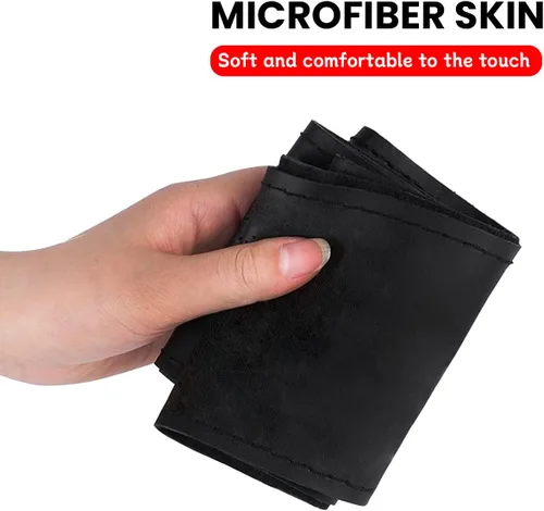 Vista 3 de Bittwee Funda para volante de automóvil, protector de volante de costura DIY, envolvente de piel de microfibra transpirable antideslizante