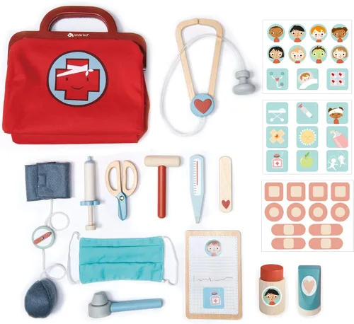 Vista 3 de Tender Leaf Toys - Bolsa de doctor - Kit médico de juguete de simulación de doctor - Promueve el juego de rol imaginario y creativo, ayuda a crear