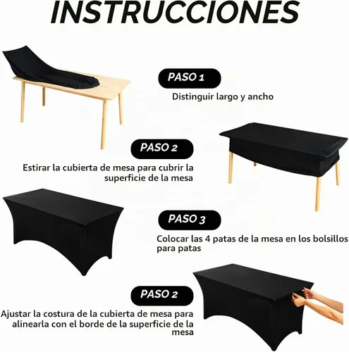 Vista 4 de Fixwal Mantel Negro de 6 Pies para Mesas Rectangulares, Paquete de 10 Manteles de Spandex para Mesas Rectangulares de 6 Pies, Ajustado Rectangular