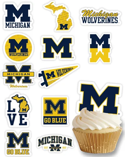 Vista 19 de Decoraciones para cupcakes de la Universidad de Alabama, suministros para fiestas de fútbol americano, cumpleaños, graduación (24 piezas)