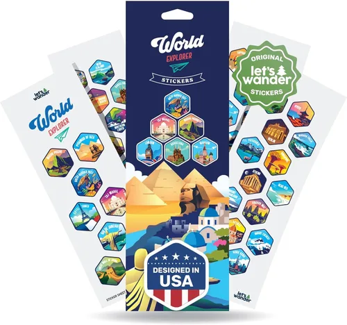 Vista 6 de Let's Wander Calcomanías de los 50 Estados de EE.UU. – Calcomanías laminadas con impresión UV resistentes a la intemperie e impermeables
