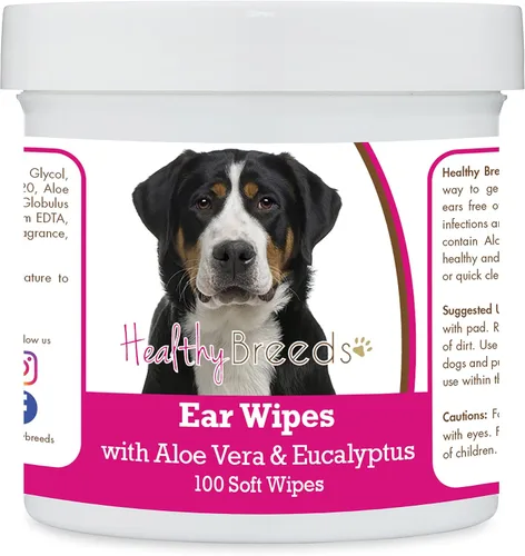 Vista 57 de Healthy Breeds Affenpinscher Toallitas de limpieza de oídos con aloe y eucalipto para perros, 100