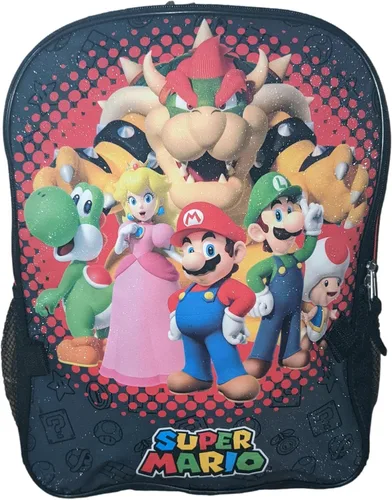 Vista 4 de Ruz Mochila Super Mario de 16 pulgadas con lonchera desmontable a juego