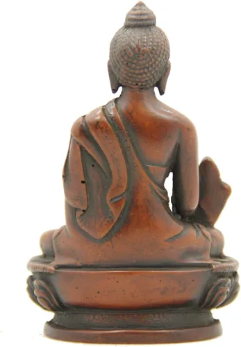 Vista 3 de Estatua de meditación de Buda de la Medicina para la curación, la paz y la relajación (marrón)