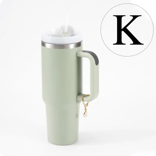 Vista 4 de Accesorios de dije de letra para taza Stanley, dije de mango de letra de identificación de acero inoxidable, dije de letra de mango de taza de agua