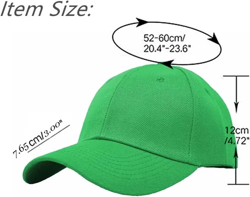 Vista 5 de Gorra de béisbol lisa con correa de gancho y bucle ajustable sólido en blanco curvado visera sombrero