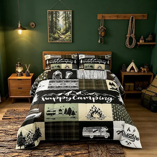 Vista 32 de Castle Fairy - Juego de edredón de tamaño Queen con diseño de elefante de dibujos animados, juego de edredón Kawaii de animales salvajes lindos