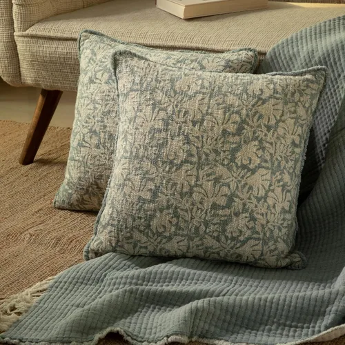 Vista 14 de Juego de 2 fundas de almohada decorativas de algodón indio vintage con estampado a mano (marrón ladrillo, 18 x 18 pulgadas (paquete de 2))