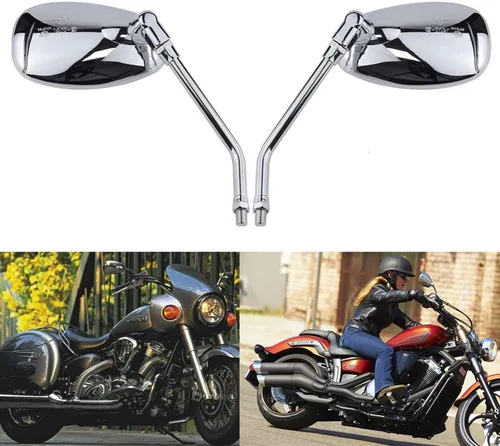 Vista 7 de Espejos laterales retrovisores para manillar de motocicleta, 0.394 in para Honda Sports Bike Cruiser Chopper Dirt Bike Scooter