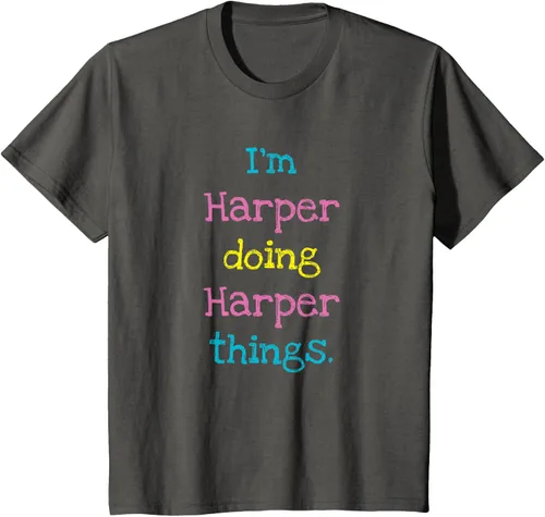 Vista 45 de Harper - Camiseta de regalo para niños con texto personalizado