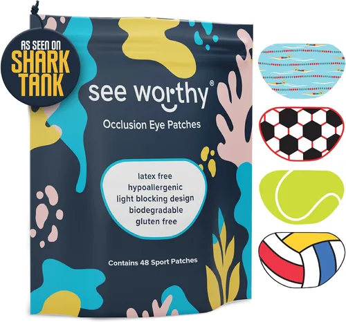 Vista 8 de Parche adhesivo para ojos para niños y adultos - Como se vio en Shark Tank - Parche ocular transpirable y cómodo en negro para ojo perezoso