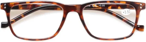 Vista 5 de JOSCHOO Paquete de 5 lentes de lectura para hombres y mujeres, bisagras de resorte, anteojos cómodos para leer (3 negros 2 tortuga, 0.5)