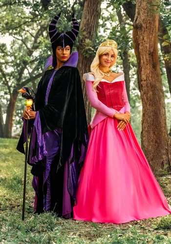 Vista 4 de Disfraz de princesa Aurora de Disney, vestido rosa y corona, disfraz de Halloween para mujer