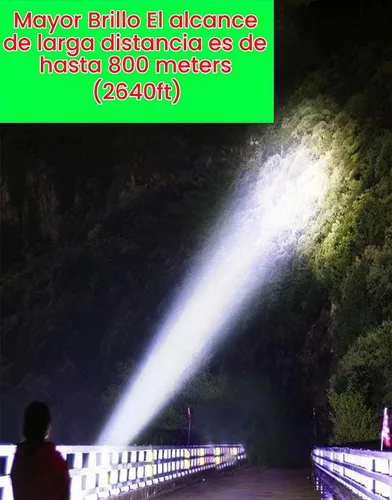 Vista 3 de Foco LED solar recargable, súper brillante 13000 lúmenes, reflector LED de mano, linterna de campamento multifunción, 6 modos de luz, IPX4