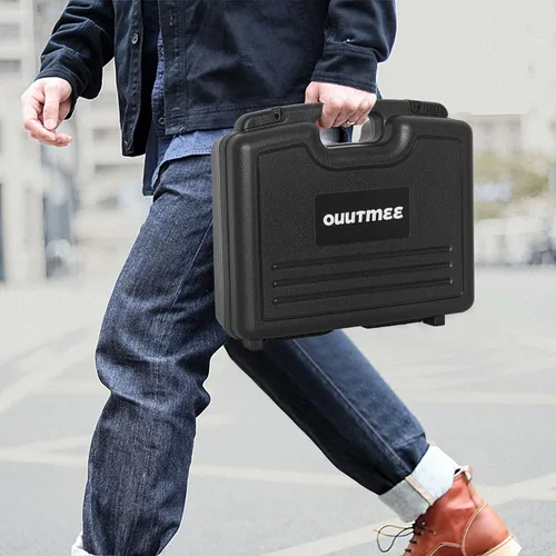 Vista 7 de Estuche rígido portátil de 12.2" x 9.85" x 3.77" con espuma cortada en cubos personalizable, protege equipos, electrónicos, herramientas