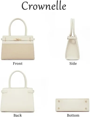 Vista 2 de Elegante bolso con asa superior para mujer, bolso de lujo de moda 2025 con cerradura de metal, hombro y bolso cruzado