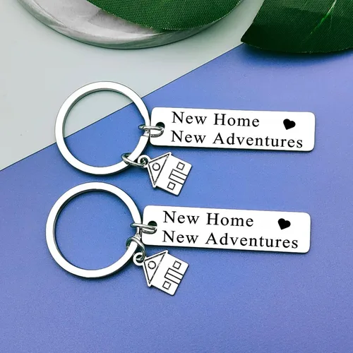 Vista 3 de Vadaka Llavero para el hogar nuevo para mujeres y hombres, llavero de casa para nuevos propietarios de casa, regalo de inauguración de la casa