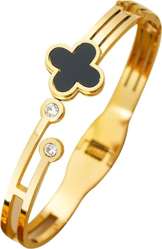 Vista 14 de Colección de Pulseras Brazalete de Acero Inoxidable 316L Chapado en Oro de 18K - 12 Diseños Únicos + Cadena de Acero de Titanio con Acento