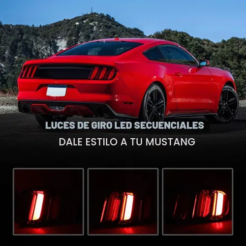 Vista 3 de Nixon Offroad Conjunto de luces traseras LED para Ford Mustang 2015-2023, estilo Euro, par de luces traseras LED Mustang con intermitentes