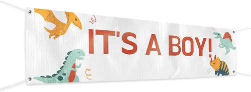Vista 60 de Cartel de baby shower para uso en interiores y exteriores de 4 x 1 pies, pancarta grande personalizada y letreros con cuerda para colgar, telón