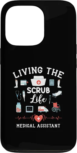 Vista 10 de Carcasa para iPhone 16 Living The Scrub Life Medical Assistant Nurse