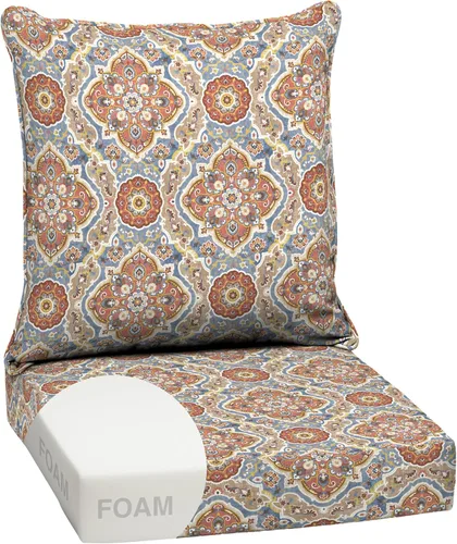 Vista 40 de Arden - Juego de cojines de asiento profundo para exteriores, espuma, 24x24, azulejos Alana