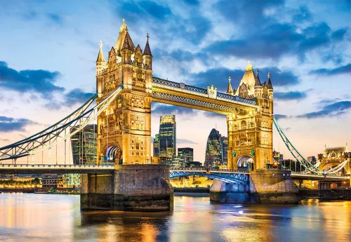 Vista 2 de Clementoni 32563 HQC 2000pc Puzzle-Tower Bridge al atardecer