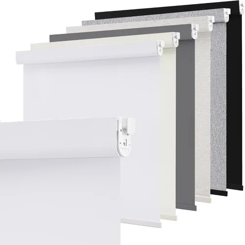 Vista 15 de SUNOFF Persianas Enrollables Opacas Inalámbricas para Ventanas de Parada Libre, Bajar Oscurecimiento de Habitación con Cenefa, Persianas de Tela