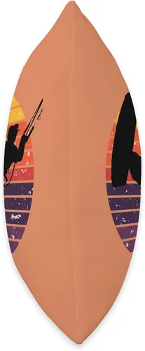 Vista 2 de Kitesurf Gifts and Surf Lover Tees by taiche Kiter Action Freestyle Artístico Negro Vector Retro Sunset Throw Pillow, 16 x 16 pulgadas, multicolor